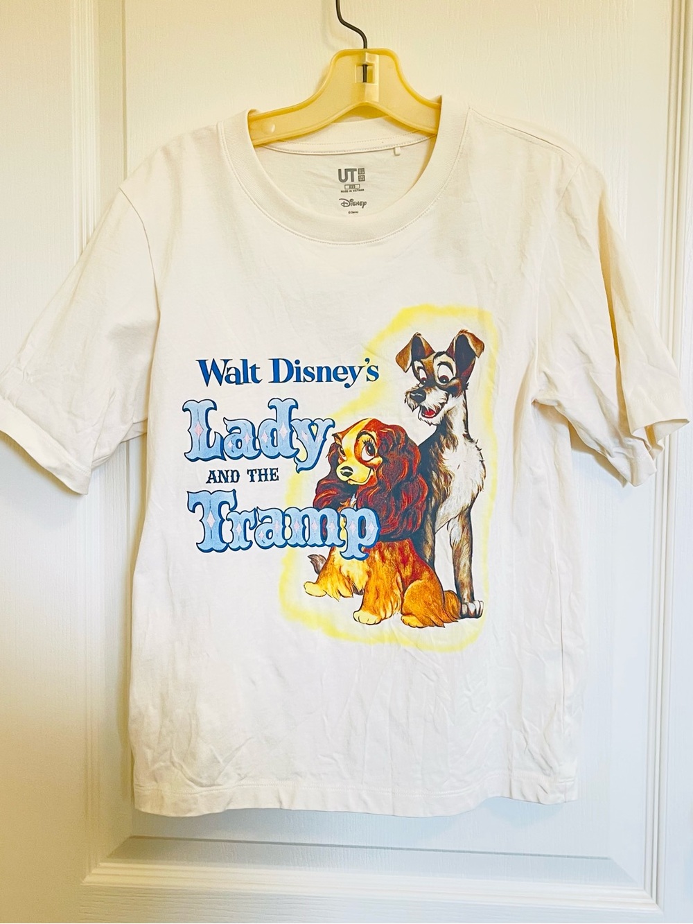Disney Lady and the Tramp Graphic Tee - White with Blue & Yellow Art
